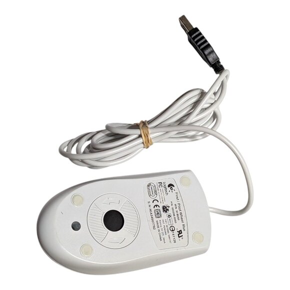 VTG Logitech First Pilot Wheel Mouse USB Wired Mechanical Ball M-BE58 Working - Picture 7 of 8